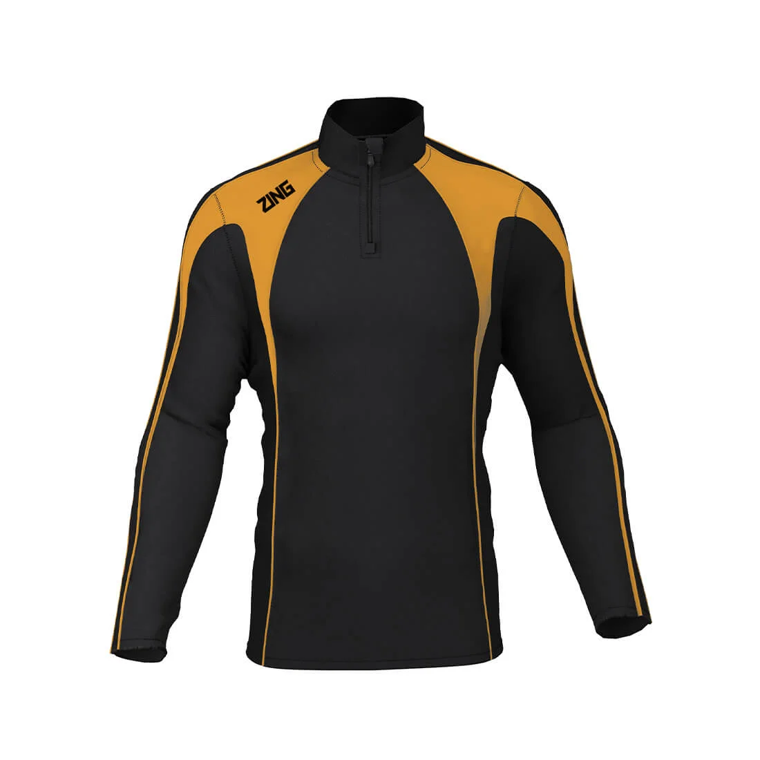 ZING Sportswear Premier Midlayer | Training Kit and Teamwear - front Amber and Black