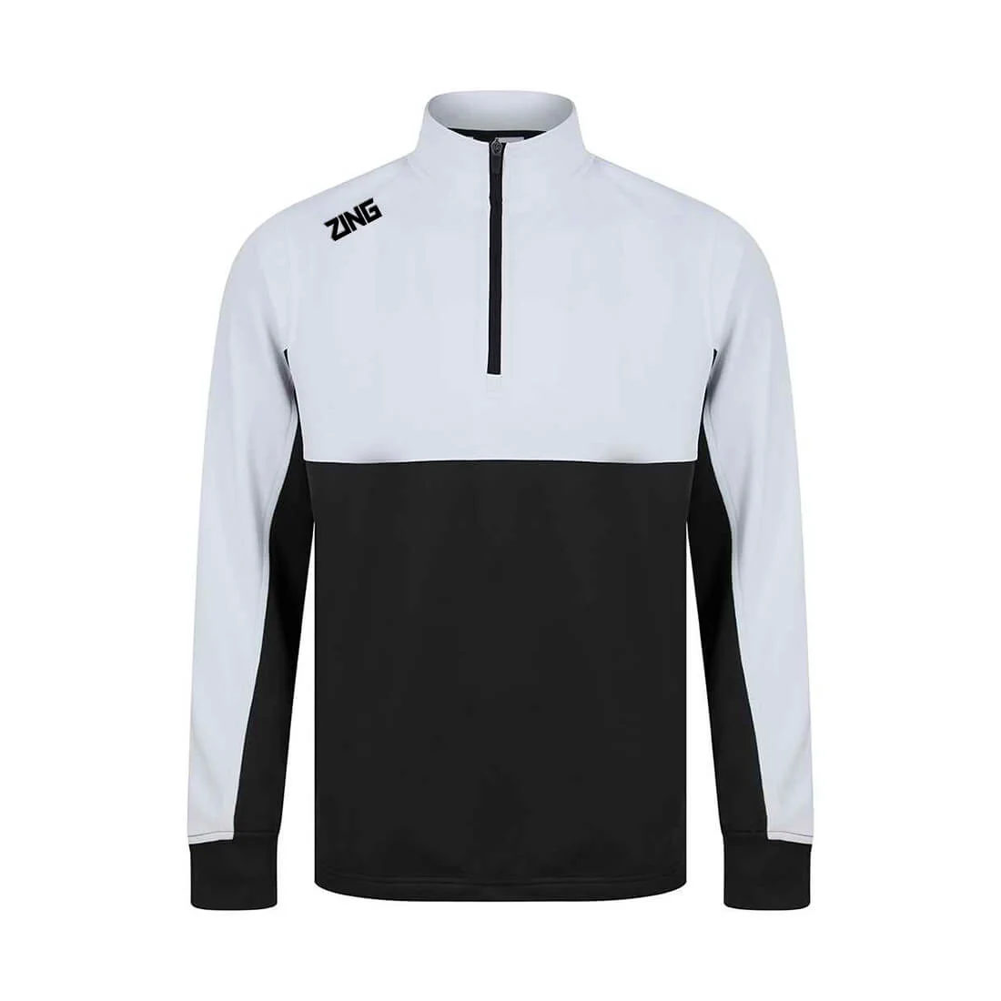 ZING Sportswear Match Zip Midlayer | Training Kit and Teamwear - Black White Front